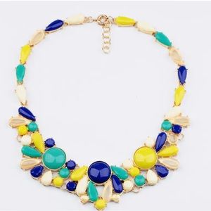 Gold Multicolor Statement Big Necklace